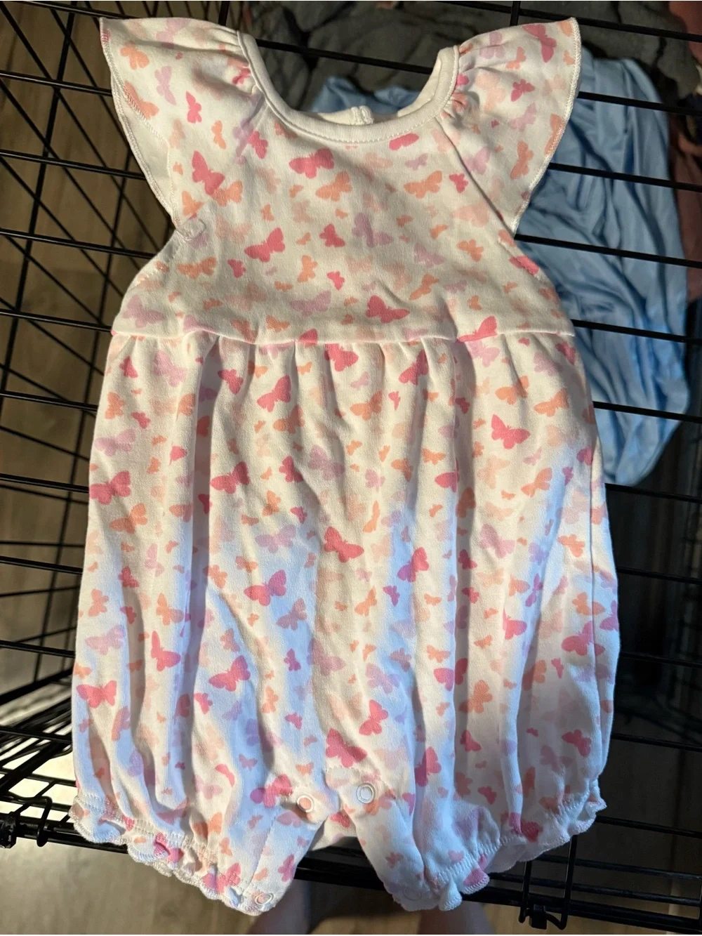 Little Me Pink and Peach Butterfly Romper
